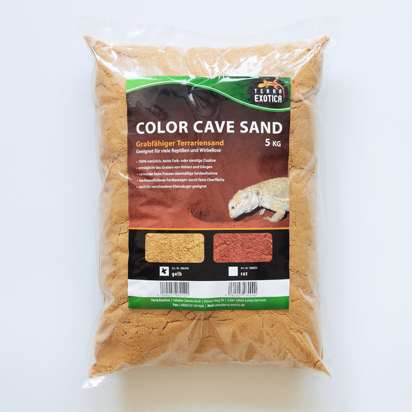 Terra Exotica Color Cave Sand - gelb grabfähiger Höhlensand